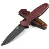 Benchmade Couteau pliant Barrage S30V Black Cerakote, Redstone Richlite