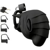 Black Velvets - cage pénis et testicules - silicone noir