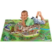 Achoka Tapis de jeu Château médiéval, 100x150cm (150 x 100 cm)