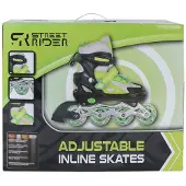 Street Rider Rollers verts et noirs réglables, pointures 37-40, pour enfants