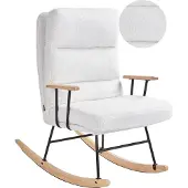Beliani Fauteuil À Bascule Eskelin Bouclé Blanc Cassé