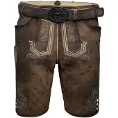 Krüger Collection Pantalon folklorique 'Harvey' marron / brun foncé / blanc