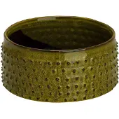 Cosy@home Bol Glazed Embossed Dots Vert 19,5x19,5xh9cm Rond Gres