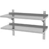 Hendi Étagère murale double | acier inoxydable | Réglable | 1000 x 400 x 600 mm