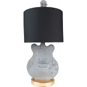 Clayre & Eef Lampe de table Guitare Ø 30x68 cm Gris Plastique