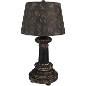 Clayre & Eef Lampe de table Ø 35x64 Marron Noir Bois