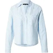 Comma Chemisier bleu clair / blanc