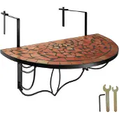 TecTake - Table de balcon mosaïque pliante en terre cuite - 402765