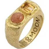 Haze&Glory Bague jaune d'or / or / rouge clair