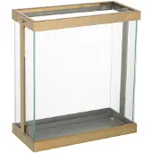 J-Line Lanterne rectangle enma fer/verre or small