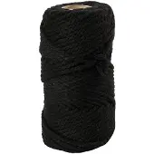 Creativ Company Macramé-Kordel, Schwarz, L 55 m, D 4 mm, 330 g/ 1 Rolle