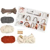 Creativ Company Kit de bricolage Mini Macramé Arc-en-ciel, Kit de travail manuel, Multicolore