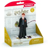 Schleich Figurine Ron et croûtard, Personnage de l'univers Harry Potter, pour enfants dès 6 ans, 42634 Harry Potter Wizarding Worl