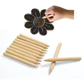 Colorations - Stylo à gratter en bois, lot de 48