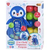 Playgo Rangement pour jouets de bain Pingouin avec balles, 11 pcs.