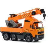 Cavallino Camion grue Volvo jouet orange plastique détails réalistes