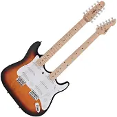 Gear4Music LA Double Neck Guitar by Sunburst