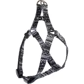 Flamingo Harnais Step & Go Sadie noir/blanc, dimensions : 35-50 cm / 15 mm