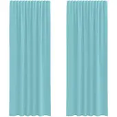 vidaXL Voile Rideaux avec poches pour tringles 2 pcs. Turquoise