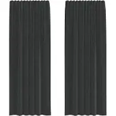 vidaXL Voile Rideaux avec poches à tringles 2 pcs. noir
