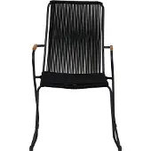 Ebuy24 Bois Chaise de jardin avec accoudoirs empilable, noir.