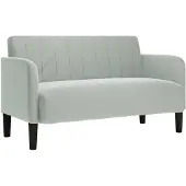 vidaXL Canapé deux places gris clair 109 cm velours