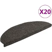 vidaXL Tapis d'escalier autocollants 20 pièces 65 x 21 x 4 cm Anthracite Demi-rond Grand