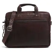 Spikes & Sparrow Cuir sac à épaule bandoulière serviette pour ordinateur portable Bronco Business Bag Dark Brown brun