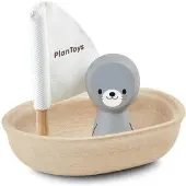 Plantoys Bateau phoque en bois PLAN TOYS - Mixte - 11,5 x 9,5 x 9,5 cm - A partir de 12 mois