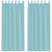 vidaXL Voile Rideaux avec poches pour tringles 2 pcs. Turquoise