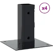 vidaXL Bases de poteau carrées 4 pcs anthracite 51x51 mm