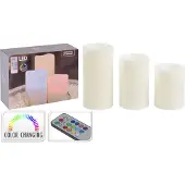 PerfectLED Set van 3x LED kaarsen multi kleuren met afstandsbediening - LED kaarsen op batterijen