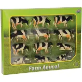 Kids Globe 611930 - Vaches Noires Et Blanches (Paquet De 12)
