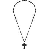 Police Collier - - Affixe - Pendentif Croix - Métal - 920mm - Noir