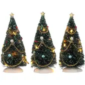 Luville Village de Noël Arbres miniatures - 3 pièces - H15 cm - Multicolore