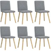 vidaXL Chaises de salle à manger 6 pcs. Tissu gris clair