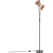 QAZQA Lampadaire design bronze avec verre bronze 5 lumières - Athènes