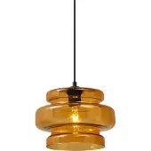 QAZQA Suspension rétro noire avec verre orange - Denise