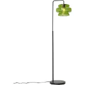QAZQA Lampadaire rétro noir avec verre vert - Denise
