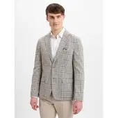 Nils Sundström Veste de costume taupe / blanc