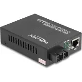 DeLOCK Convertisseur fibre optique Fast Ethernet SC vers RJ45 - Monomode