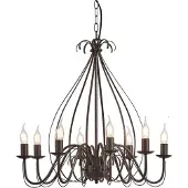 QAZQA Lustre classique brun rouille à 8 lumières - Giuseppe