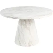 Beliani Table De Repas Mere Marbre Blanc 120 Cm 120 Cm