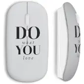 MANIACASE Souris sans fil - - Do What You Love - Couleur blanche - Clé USB wifi incluse - Compatible Mac et PC