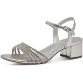 Tamaris Femmes Sandales à lanières avec strass et brillance métallique 1-28248-44, Taille:36 EU, Couleur:Argent