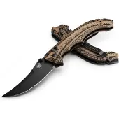 Benchmade Couteau pliant Mini Bedlam Cobalt Black Cerakote, Camo G10
