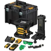 DeWalt DCE080D1GS-QW Kit Laser Rotatif 18 V Avec Récepteur Dans Un Coffret - Vert - 30 M - IP67