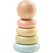 PlanToys Jouets en bois Mon premier anneau à empiler - Pastel