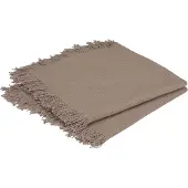 Atmosphera Serviette De Table À Franges X 2 Coton Gris 40x40 Cm