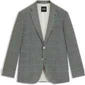 BOSS Blazer Regular en laine mélangée à carreaux